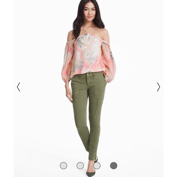 White House Black Market Cargo Skimmer Jeans Olive Green Sz 6 - Picture 4 of 14